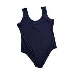 Style5 Women's Black Scoop Neck Sleeveless Tank Bodysuit - Size Large